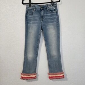 Driftwood Colette Jeans Womens 26 Light Wash Denim Frayed‎ Hem Cropped